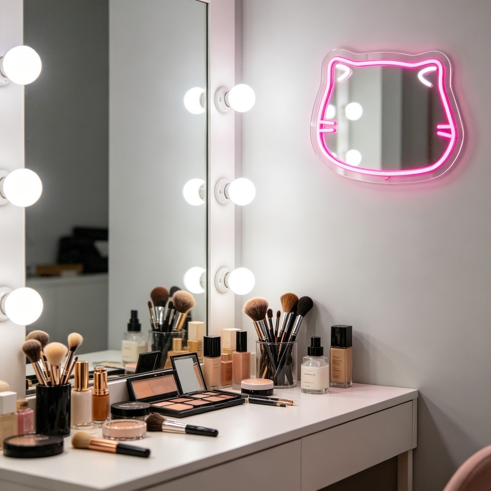 Luminária Neon LED Regulável U - Beauty Makeup Girl Photo avaliação e preço