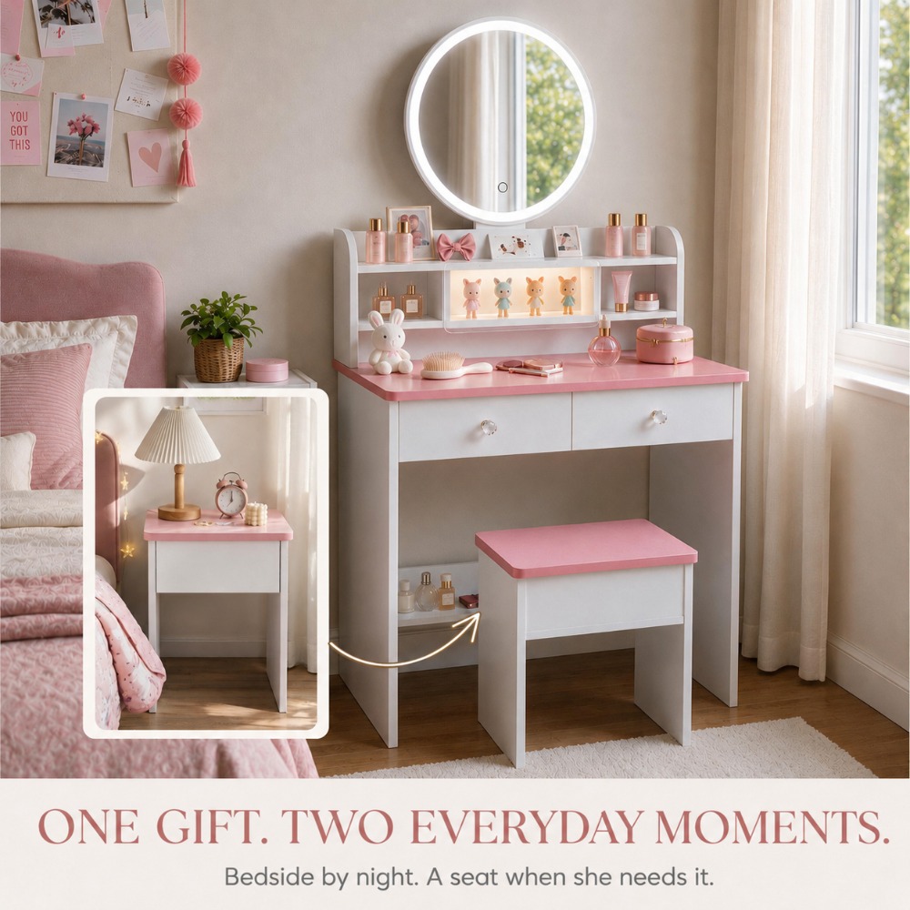 Presente Perfeito para Ela, Co - Beauty Makeup Vanity Set avaliação e preço