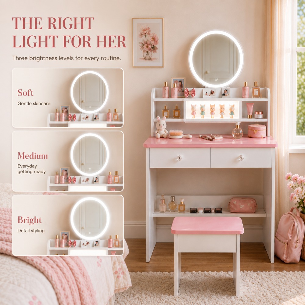 Presente Perfeito para Ela, Co - Beauty Makeup Vanity Set avaliação e preço